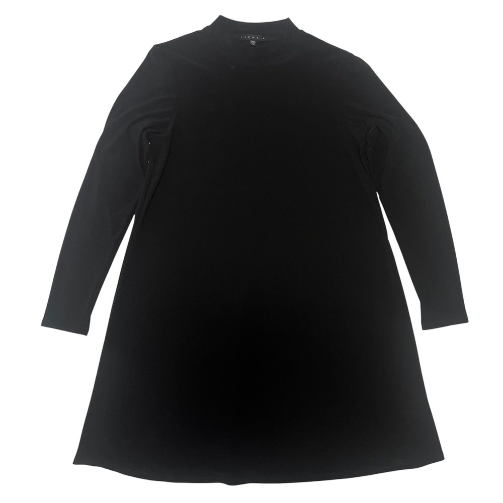 Tiana B. Womens Black Mock Neck Long Sleeve A-Line Mini Dress Size Medium